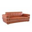 Pemberly Row Modern Italian Leather Upholstered Sofa Set in Camel Brown