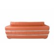 Pemberly Row Modern Italian Leather Upholstered Sofa Set in Camel Brown