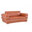 Pemberly Row Modern Italian Leather Upholstered Sofa Set in Camel Brown
