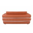 Pemberly Row Modern Italian Leather Upholstered Sofa Set in Camel Brown