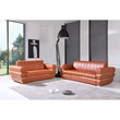 Pemberly Row Modern Italian Leather Sofa and Loveseat Set in Brown