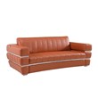 Pemberly Row Modern Italian Leather Sofa and Loveseat Set in Brown