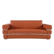 Pemberly Row Modern Italian Leather Sofa and Loveseat Set in Brown