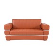 Pemberly Row Modern Italian Leather Sofa and Loveseat Set in Brown