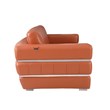 Pemberly Row Modern Italian Leather Sofa and Loveseat Set in Brown