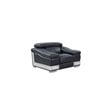 Pemberly Row Genuine Italian Leather Upholstered Sofa Set in Black