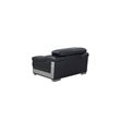 Pemberly Row Genuine Italian Leather Upholstered Sofa Set in Black