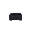 Pemberly Row Genuine Italian Leather Upholstered Sofa Set in Black