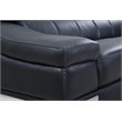Pemberly Row Genuine Italian Leather Upholstered Sofa Set in Black