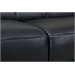 Pemberly Row Genuine Italian Leather Upholstered Sofa Set in Black