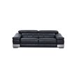 Pemberly Row Genuine Italian Leather Upholstered Sofa Set in Black