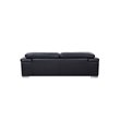 Pemberly Row Genuine Italian Leather Upholstered Sofa Set in Black