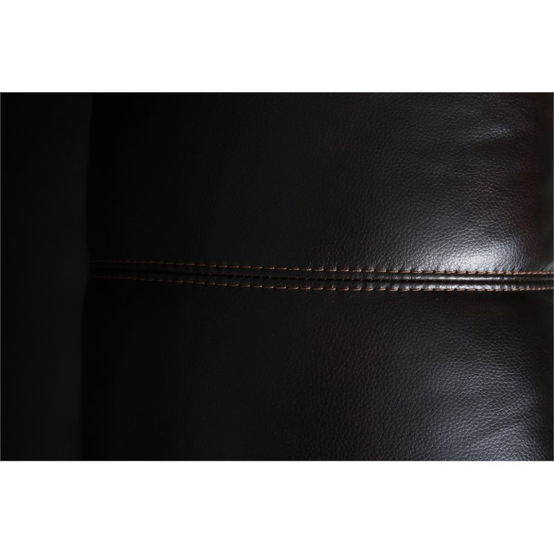 Pemberly Row Modern Faux Leather Reclining Sectional in Brown