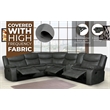 Pemberly Row Modern Faux Leather Reclining Sectional in Brown