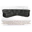 Pemberly Row Modern Faux Leather Reclining Sectional in Brown