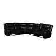 Pemberly Row Modern Faux Leather Reclining Sectional in Brown