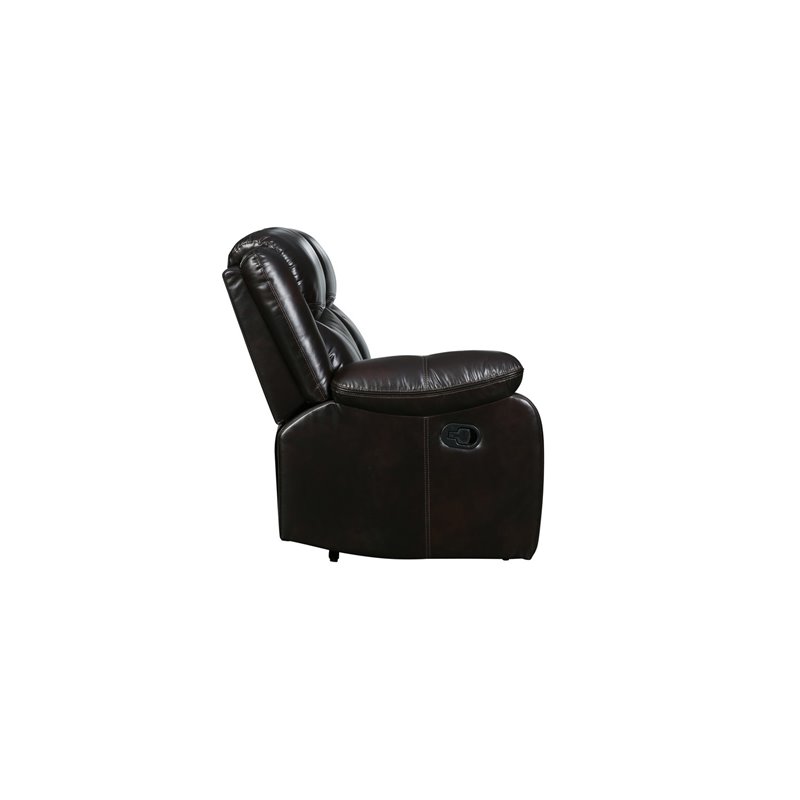 Pemberly Row Modern Faux Leather Reclining Sectional in Brown
