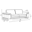 Pemberly Row Genuine Italian Leather Reclining Sofa and Loveseat in Black