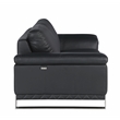 Pemberly Row Genuine Italian Leather Reclining Sofa and Loveseat in Black