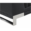 Pemberly Row Genuine Italian Leather Reclining Sofa and Loveseat in Black