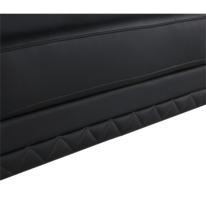 Pemberly Row Genuine Italian Leather Reclining Sofa and Loveseat in Black