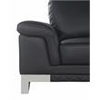 Pemberly Row Genuine Italian Leather Reclining Sofa and Loveseat in Black