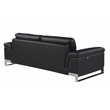 Pemberly Row Genuine Italian Leather Reclining Sofa and Loveseat in Black