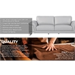 Pemberly Row Genuine Italian Leather Reclining Sofa and Loveseat in Black