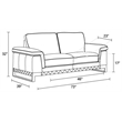 Pemberly Row Genuine Italian Leather Reclining Sofa and Loveseat in Black