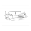 Pemberly Row Contemporary Genuine Italian Leather Sofa in Black