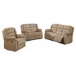 Pemberly Row Microfiber Fabric Upholstered Sofa Set in Beige