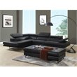 Pemberly Row Faux Leather Sectional with Left Arm Facing in Black