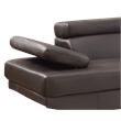 Pemberly Row Faux Leather Sectional with Left Arm Facing in Brown