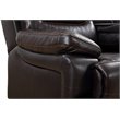 Pemberly Row Modern Faux Leather Power Reclining Console Loveseat in Brown