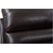 Pemberly Row Modern Faux Leather Power Reclining Console Loveseat in Brown