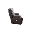 Pemberly Row Modern Faux Leather Power Reclining Console Loveseat in Brown