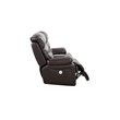 Pemberly Row Modern Faux Leather Power Reclining Console Loveseat in Brown