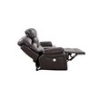 Pemberly Row Modern Faux Leather Power Reclining Console Loveseat in Brown