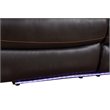 Pemberly Row Modern Faux Leather Power Reclining Console Loveseat in Brown