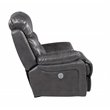 Pemberly Row Modern Faux Leather Power Reclining Sofa in Gray