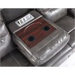 Pemberly Row Modern Faux Leather Power Reclining Sofa in Gray