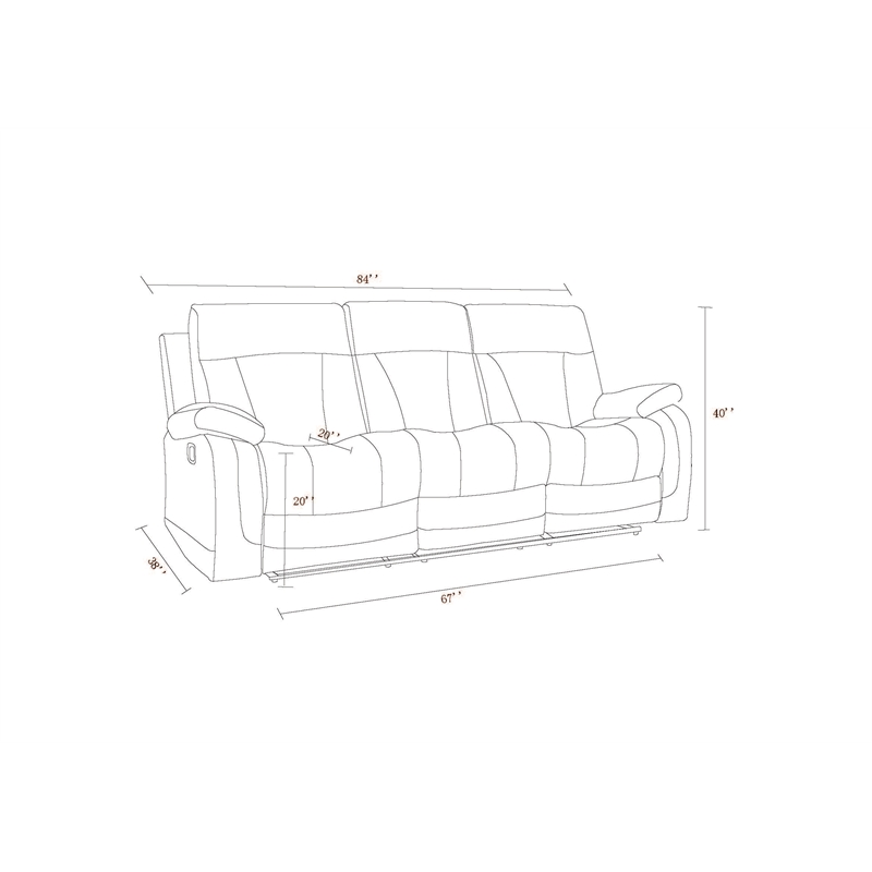 Pemberly Row Transitional Microfiber Fabric Sofa and Loveseat in Beige
