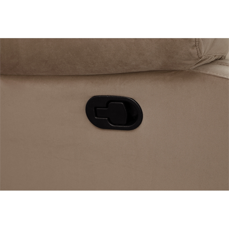 Pemberly Row Transitional Microfiber Fabric Sofa and Loveseat in Beige
