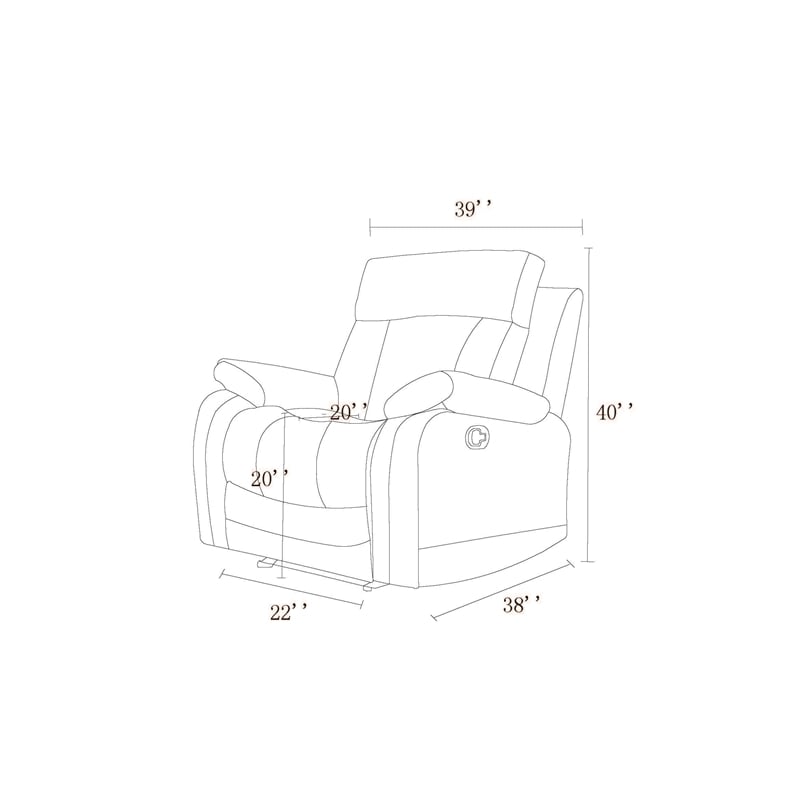 Pemberly Row Modern Transitional Microfiber Fabric Chair in Beige