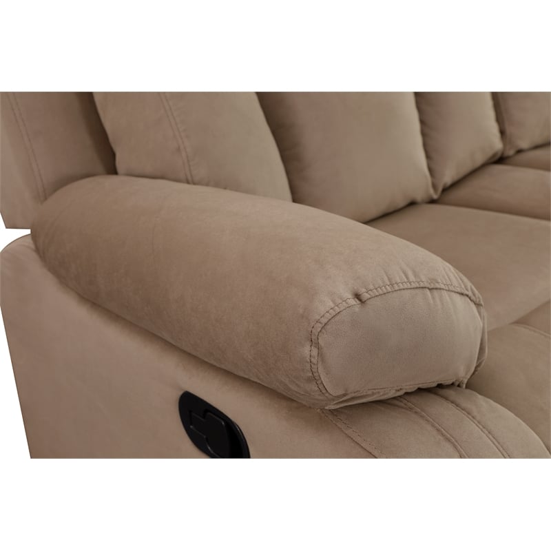Pemberly Row Modern Transitional Microfiber Fabric Chair in Beige