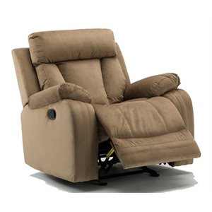 Pemberly Row Modern Transitional Microfiber Fabric Chair in Beige