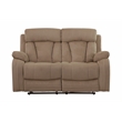 Pemberly Row Transitional Microfiber Fabric Loveseat in Beige