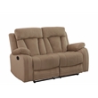 Pemberly Row Transitional Microfiber Fabric Loveseat in Beige