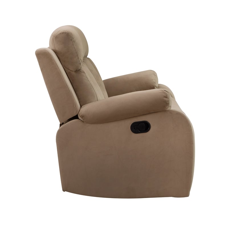 Pemberly Row Transitional Microfiber Fabric Loveseat in Beige