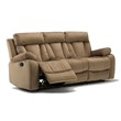 Pemberly Row Modern Transitional Microfiber Fabric Sofa in Beige